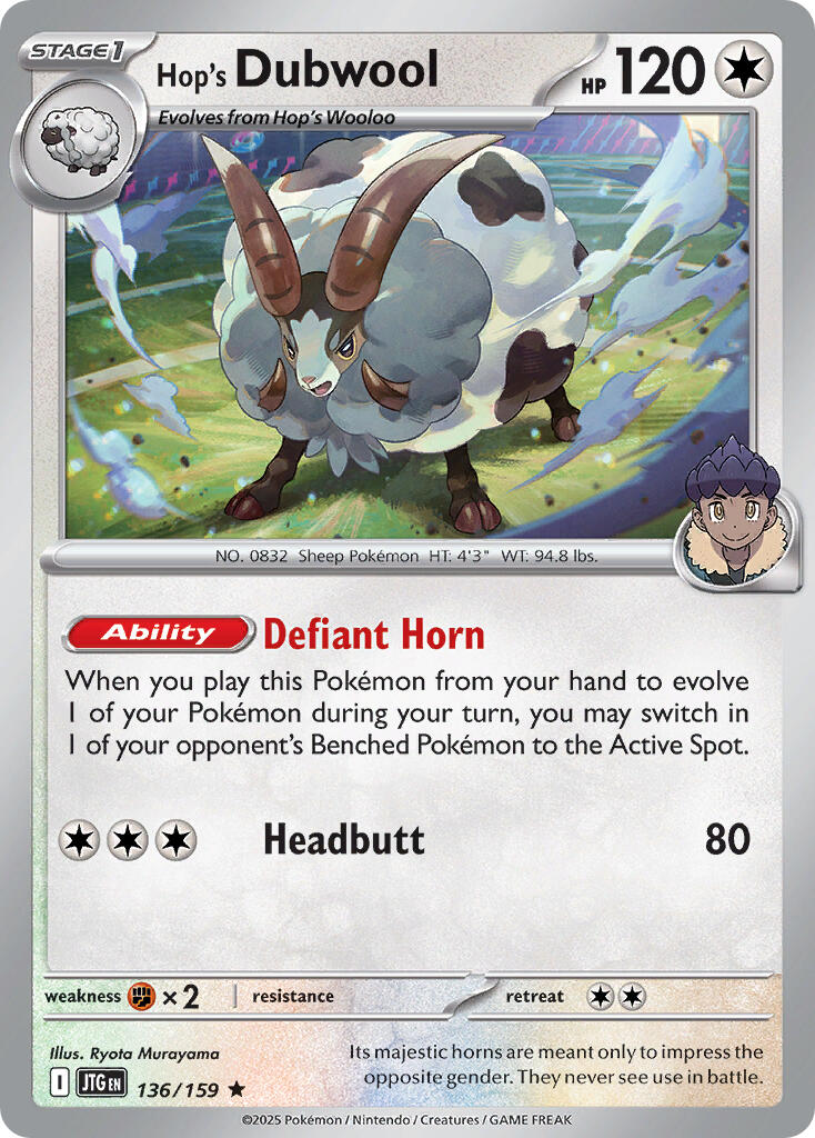 Hop's Dubwool (136/159) (Deck Exclusive) [Scarlet & Violet: Journey Together] | Gamers Paradise