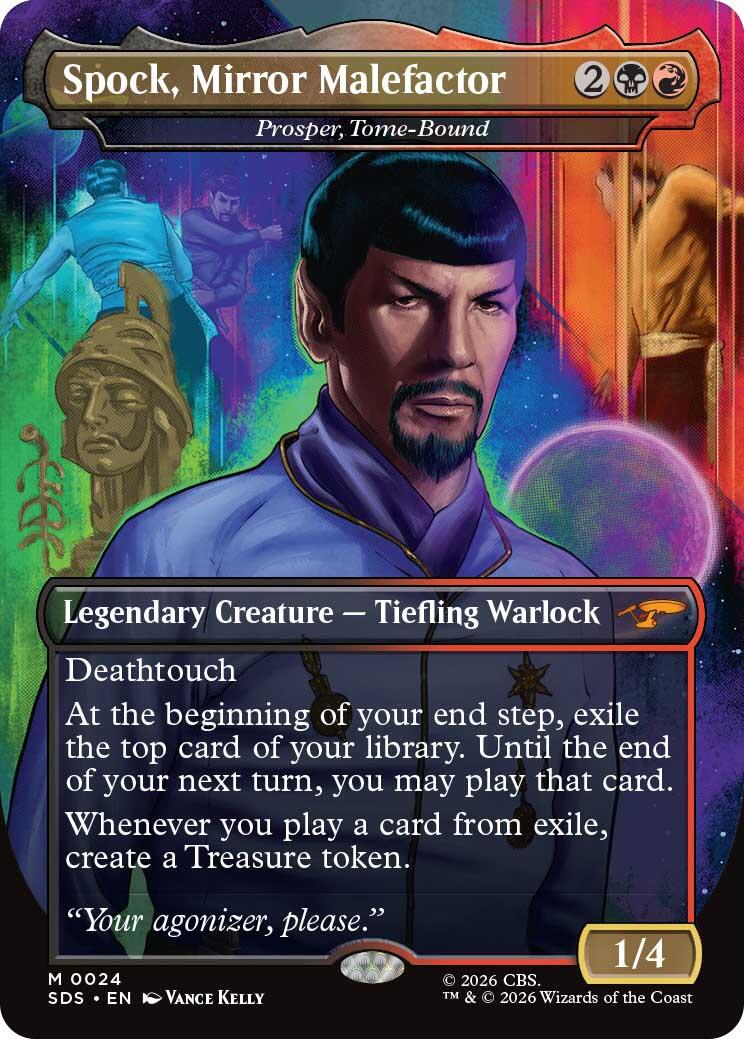 Spock, Mirror Malefactor - Prosper, Tome-Bound (Borderless) [Star Trek: Stardates] | Gamers Paradise