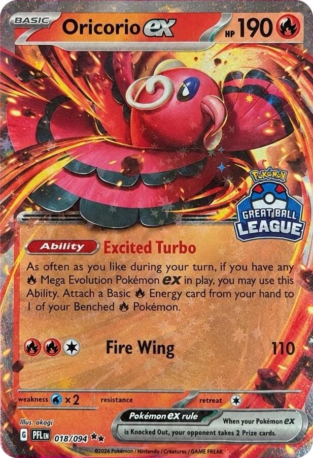 Oricorio ex (018/094) (Great Ball League) [League & Championship Cards] | Gamers Paradise