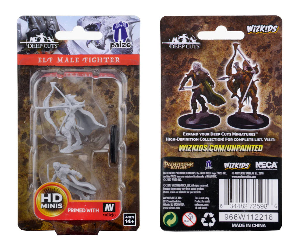 Pathfinder Battles Deep Cuts Unpainted Miniatures: Elf Male Fighter | Gamers Paradise