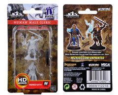 PATHFINDER DEEP CUTS UNPAINTED MINIATURES: HUMAN MALE CLERIC | Gamers Paradise