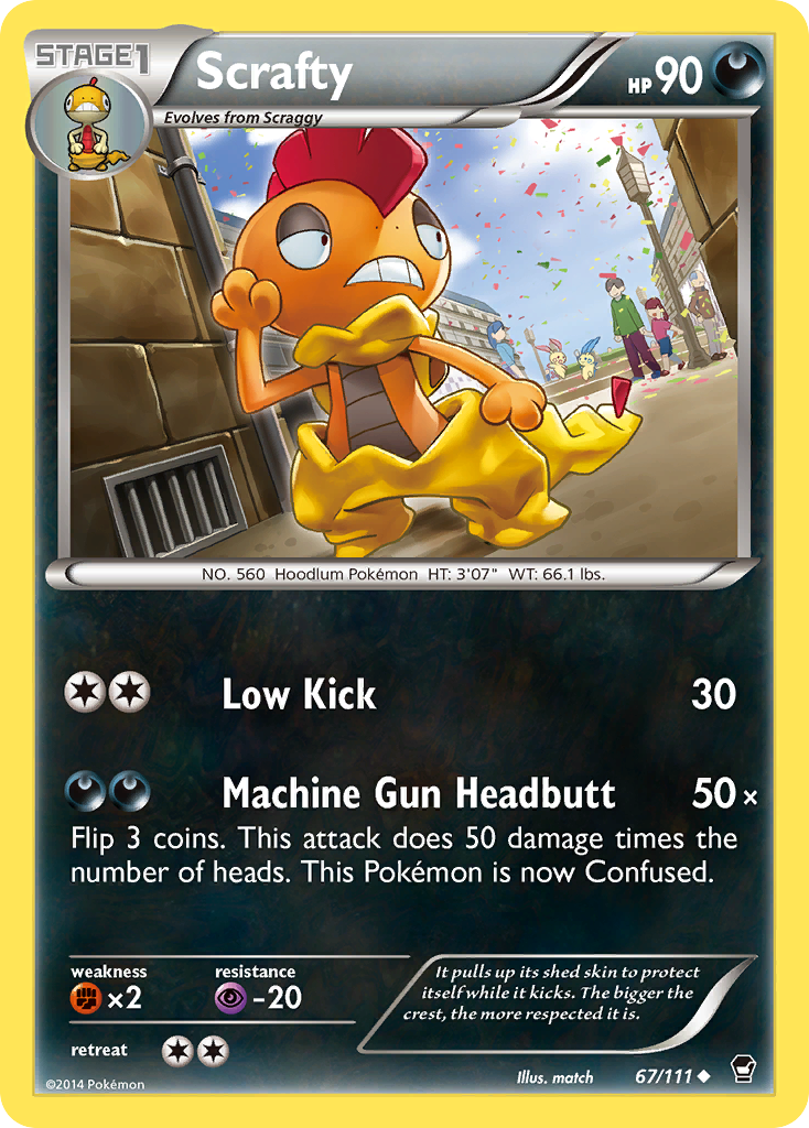 Scrafty (67/111) [XY: Furious Fists] | Gamers Paradise