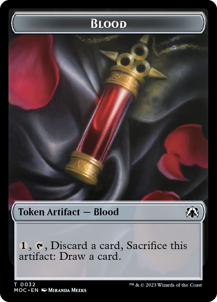 Golem // Blood Double-Sided Token [March of the Machine Commander Tokens] | Gamers Paradise