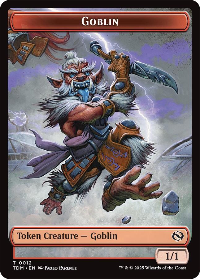Dog // Goblin Double-Sided Token [Tarkir: Dragonstorm Commander Tokens] | Gamers Paradise