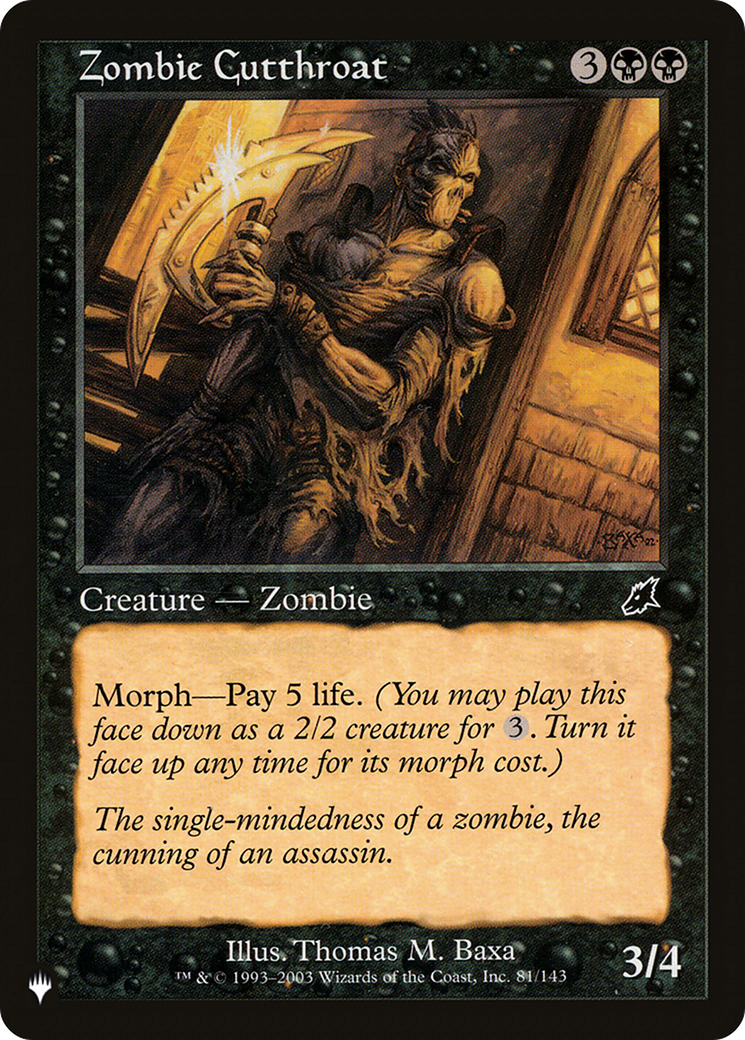 Zombie Cutthroat [The List Reprints] | Gamers Paradise