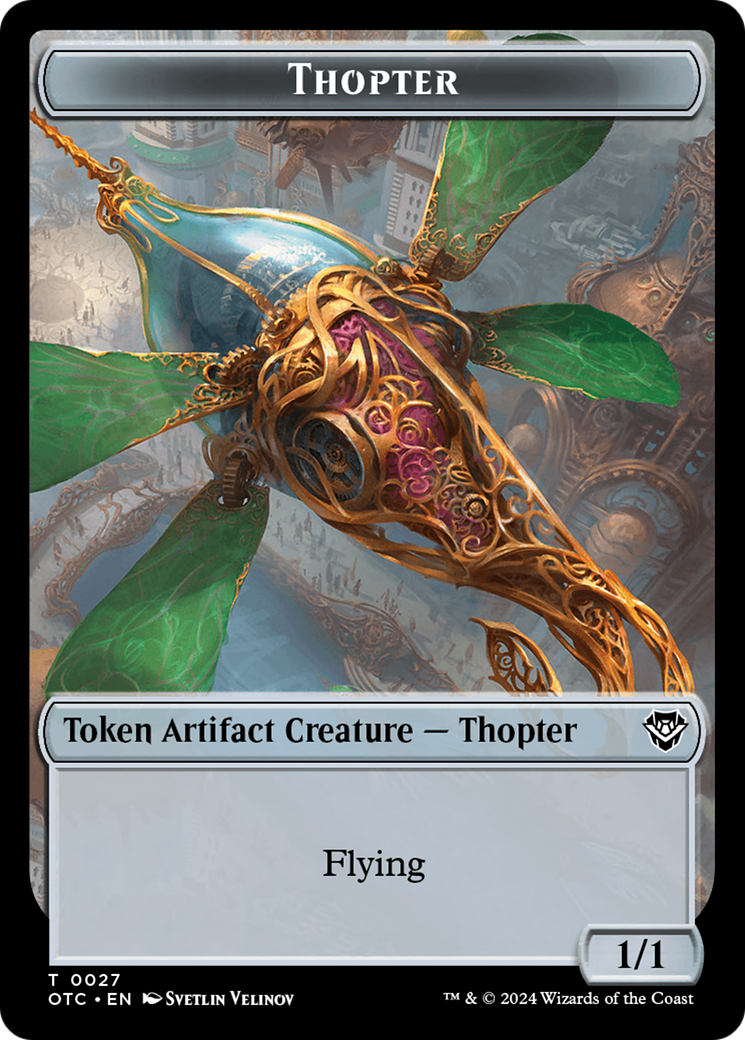 Thopter // Treasure Double-Sided Token [Outlaws of Thunder Junction Commander Tokens] | Gamers Paradise