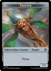 Thopter // Manifest Double-Sided Token [Outlaws of Thunder Junction Commander Tokens] | Gamers Paradise