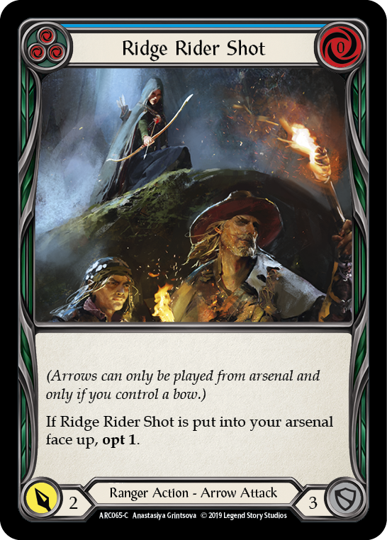 Ridge Rider Shot (Blue) [ARC065-C] (Arcane Rising)  1st Edition Rainbow Foil | Gamers Paradise