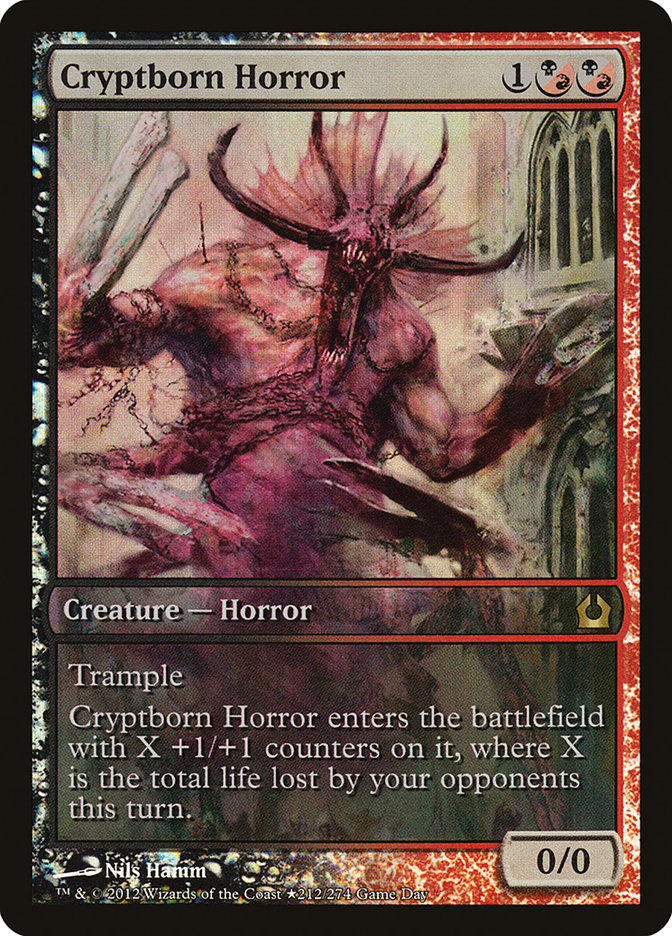 Cryptborn Horror (Game Day) (Extended Art) [Return to Ravnica Promos] | Gamers Paradise