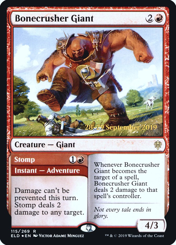 Bonecrusher Giant // Stomp [Throne of Eldraine Prerelease Promos] | Gamers Paradise