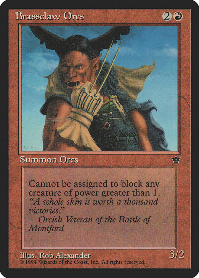 Brassclaw Orcs (Rob Alexander - Orcish Veteran Flavor Text) [Fallen Empires] | Gamers Paradise