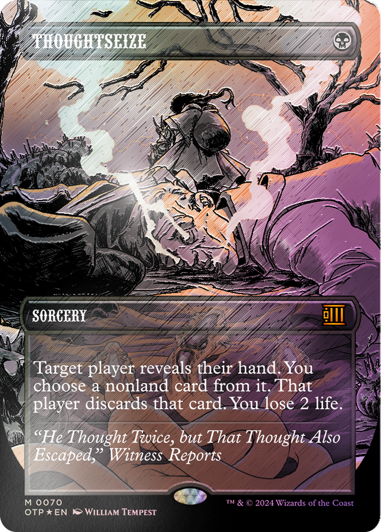 Thoughtseize (Textured Foil) [Outlaws of Thunder Junction: Breaking News] | Gamers Paradise