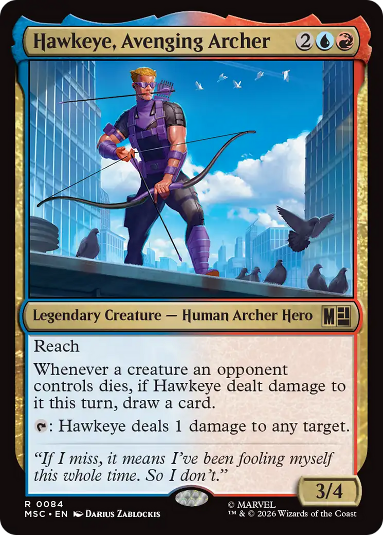 Hawkeye, Avenging Archer (Surge Foil) [Marvel Super Heroes Commander] | Gamers Paradise