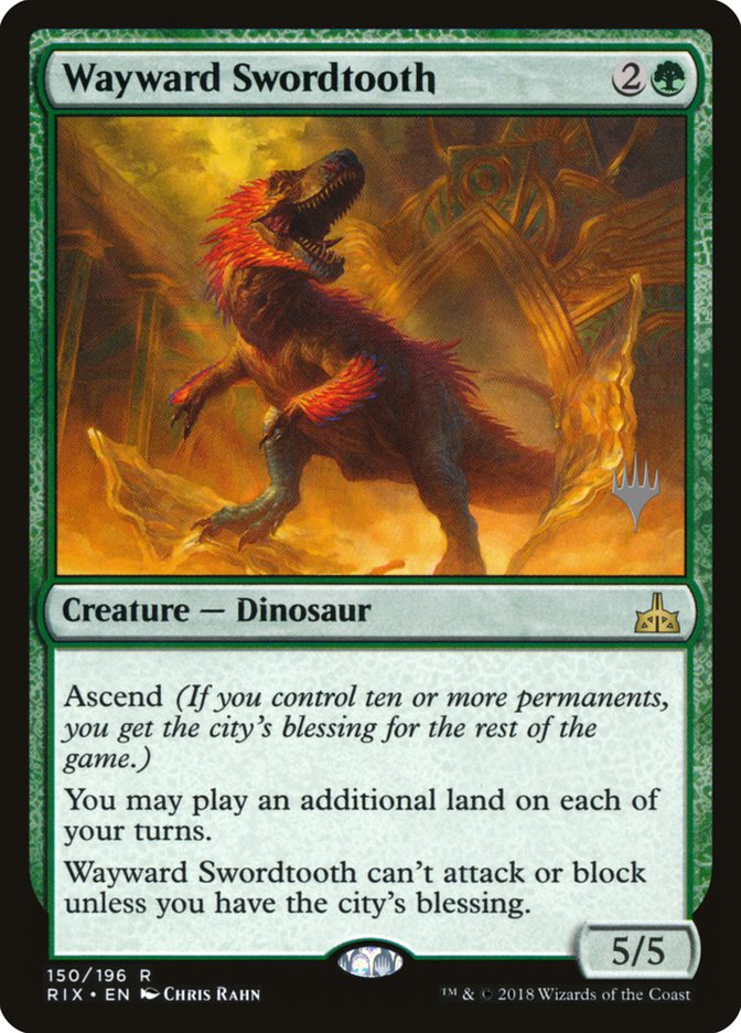 Wayward Swordtooth (Promo Pack) [Rivals of Ixalan Promos] | Gamers Paradise