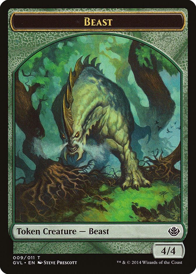 Beast Token (009/011) (Garruk vs. Liliana) [Duel Decks Anthology Tokens] | Gamers Paradise