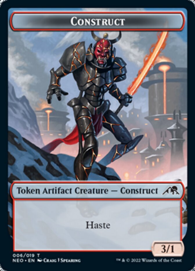 Samurai // Construct (006) Double-Sided Token [Kamigawa: Neon Dynasty Tokens] | Gamers Paradise