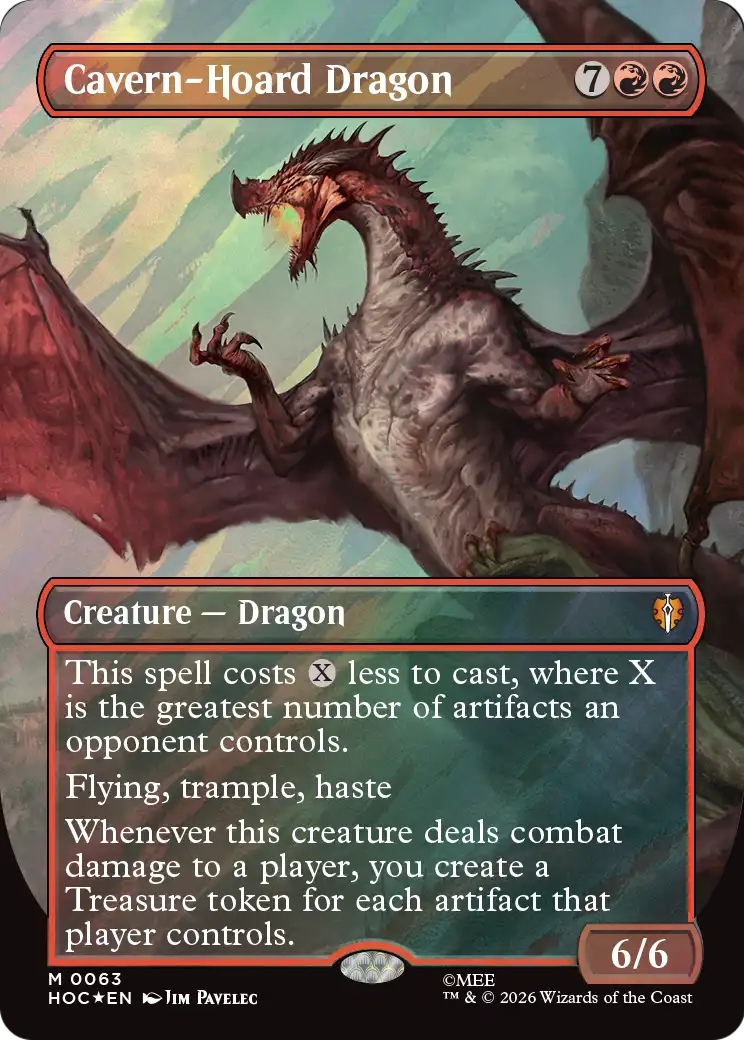 Cavern-Hoard Dragon (Borderless) (Surge Foil) [The Hobbit: Eternal-Legal] | Gamers Paradise