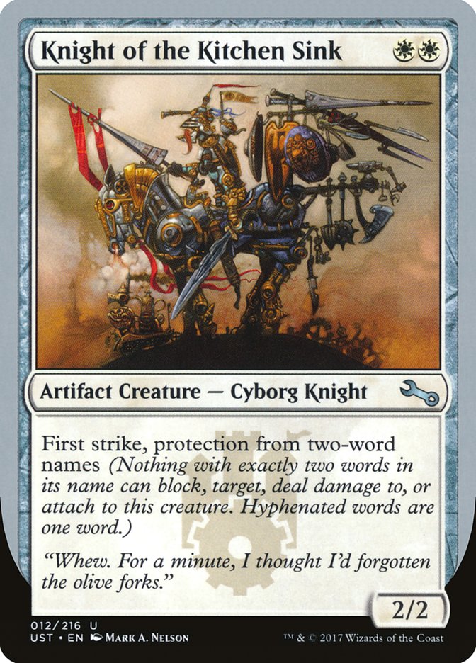 Knight of the Kitchen Sink ("protection from two-word names") [Unstable] | Gamers Paradise