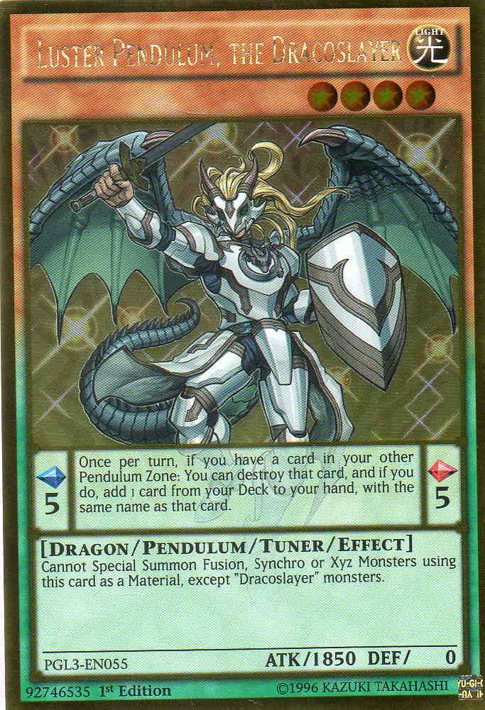 Luster Pendulum, the Dracoslayer [PGL3-EN055] Gold Rare | Gamers Paradise