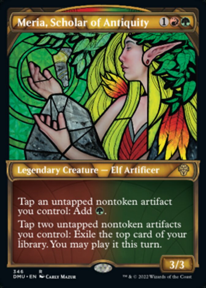 Meria, Scholar of Antiquity (Showcase Textured) [Dominaria United] | Gamers Paradise