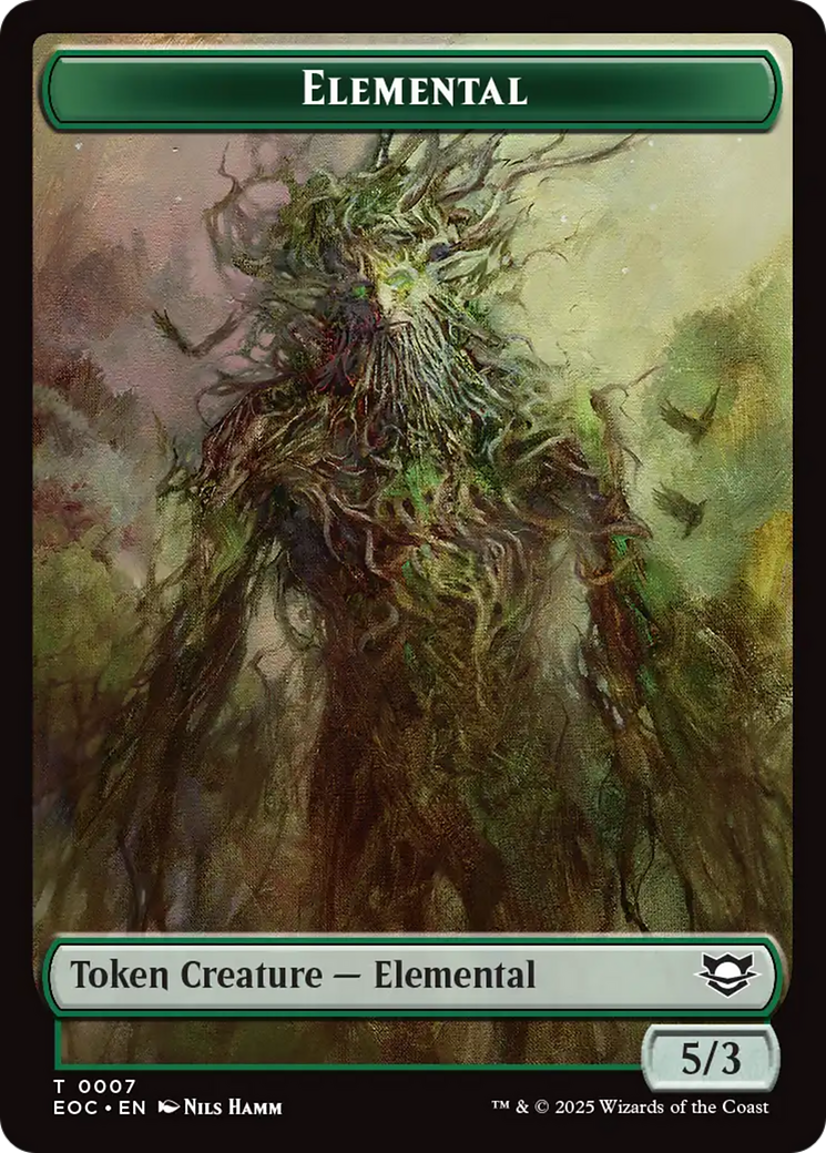 Elemental (0007) // Golem (0014) Double-Sided Token [Edge of Eternities Commander Tokens] | Gamers Paradise