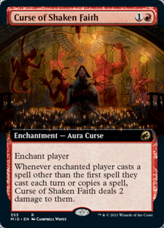 Curse of Shaken Faith (Extended Art) [Innistrad: Midnight Hunt] | Gamers Paradise