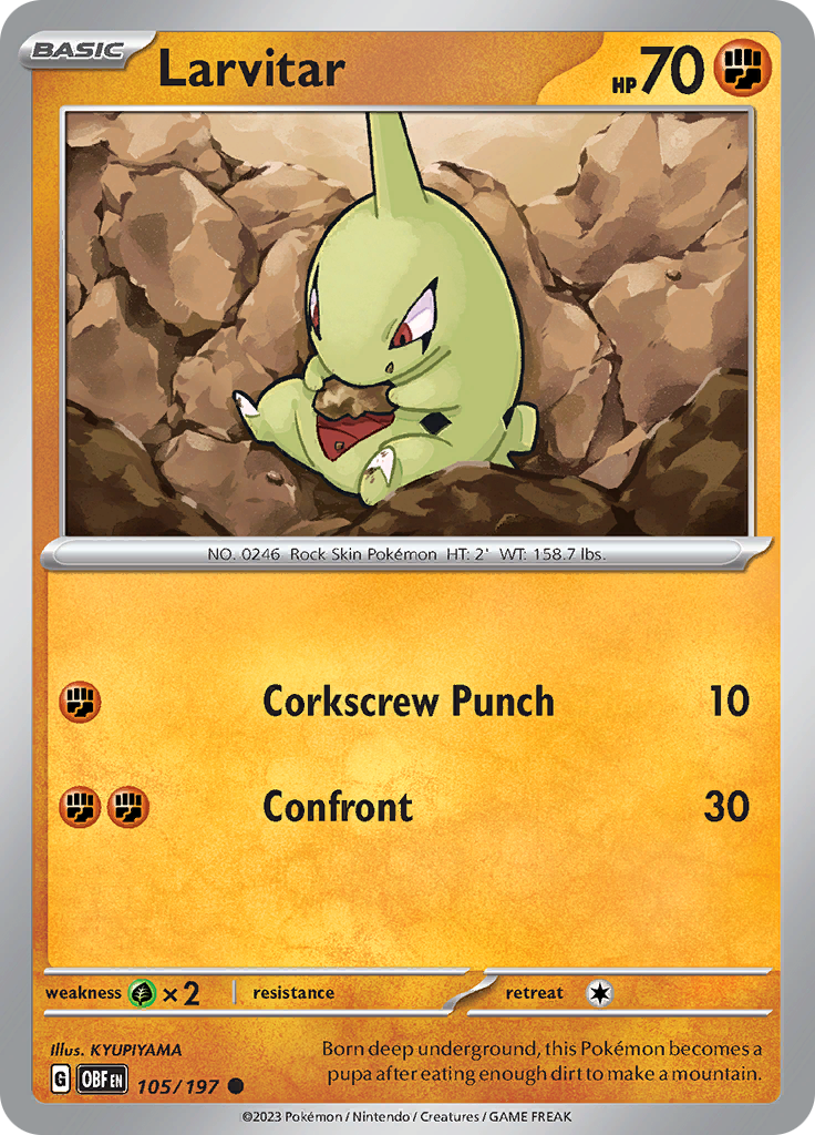 Larvitar (105/197) [Scarlet & Violet: Obsidian Flames] | Gamers Paradise