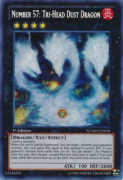 Number 57: Tri-Head Dust Dragon [NUMH-EN030] Secret Rare | Gamers Paradise