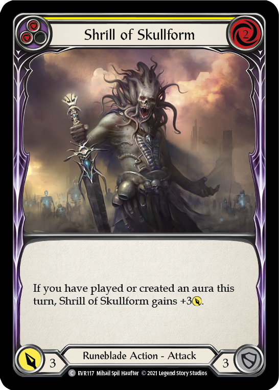 Shrill of Skullform (Yellow) [EVR117] (Everfest)  1st Edition Rainbow Foil | Gamers Paradise