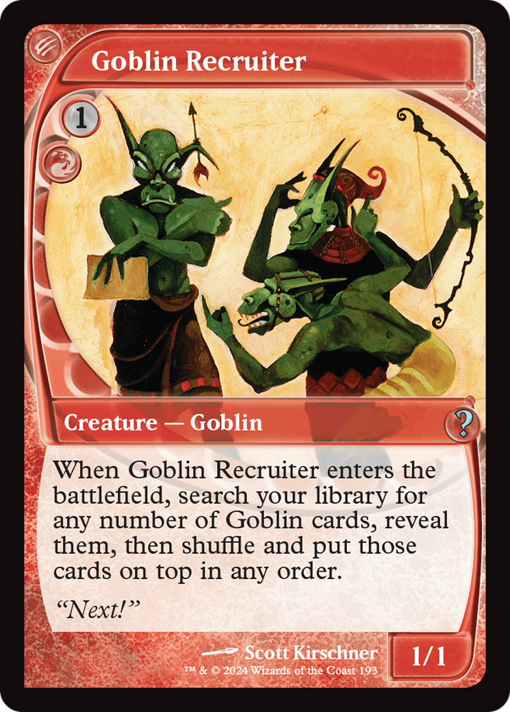 Goblin Recruiter (Future Sight) [Mystery Booster 2] | Gamers Paradise