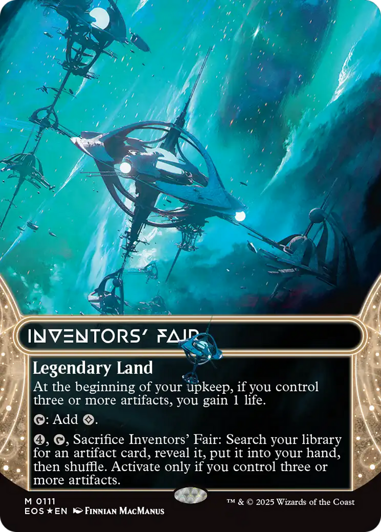 Inventors' Fair (0111) (Borderless) (Galaxy Foil) [Edge of Eternities: Stellar Sights] | Gamers Paradise