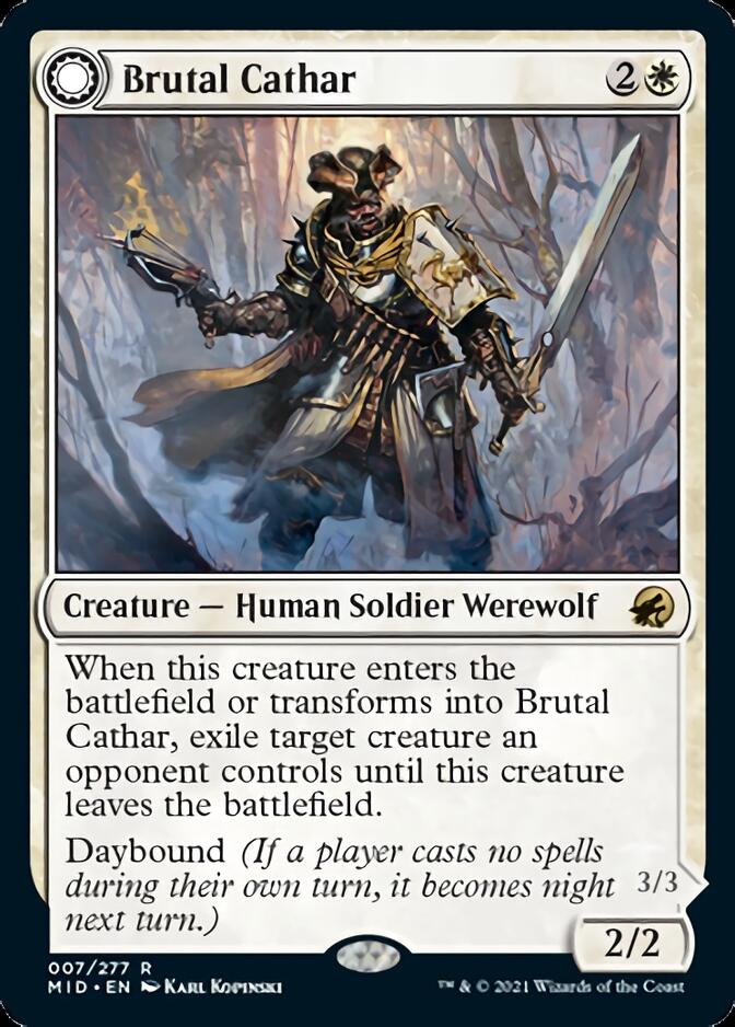 Brutal Cathar // Moonrage Brute [Innistrad: Midnight Hunt] | Gamers Paradise