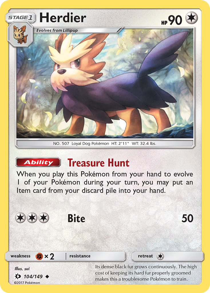 Herdier (104/149) [Sun & Moon: Base Set] | Gamers Paradise