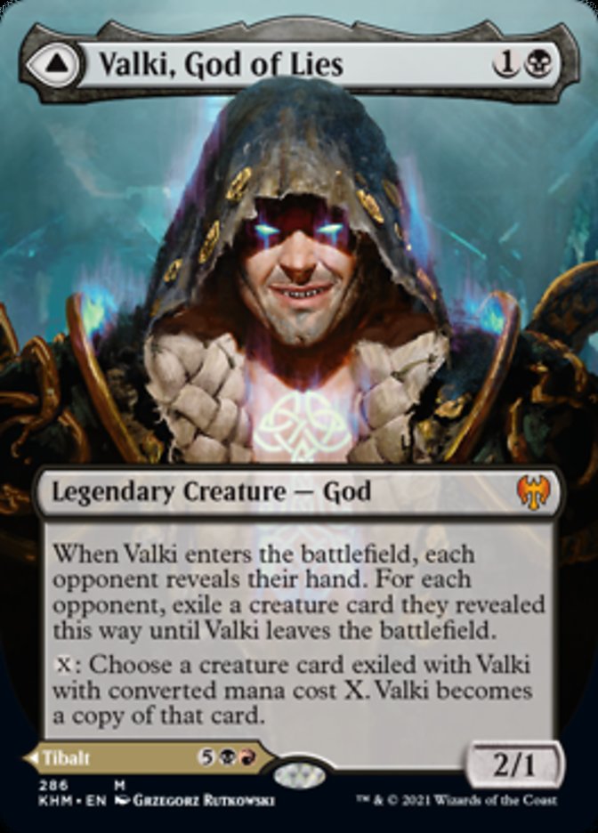 Valki, God of Lies // Tibalt, Cosmic Impostor (Borderless) [Kaldheim] | Gamers Paradise