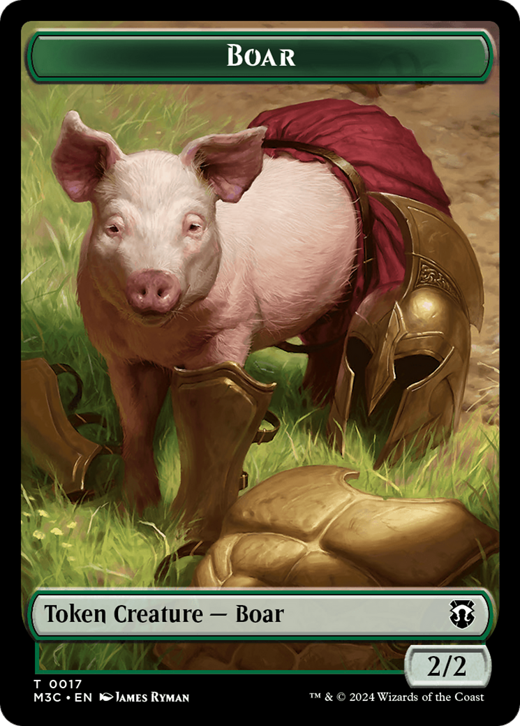 Boar (Ripple Foil) // Forest Dryad Double-Sided Token [Modern Horizons 3 Commander Tokens] | Gamers Paradise