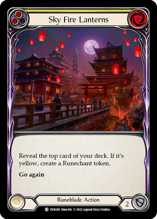 Sky Fire Lanterns (Yellow) [DYN189] (Dynasty)  Rainbow Foil | Gamers Paradise