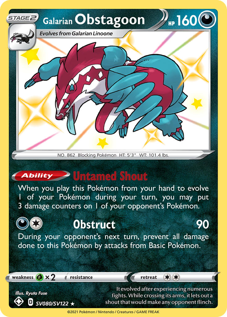 Galarian Obstagoon (SV080/SV122) [Sword & Shield: Shining Fates] | Gamers Paradise