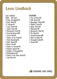 1996 Leon Lindback Decklist Card [World Championship Decks] | Gamers Paradise