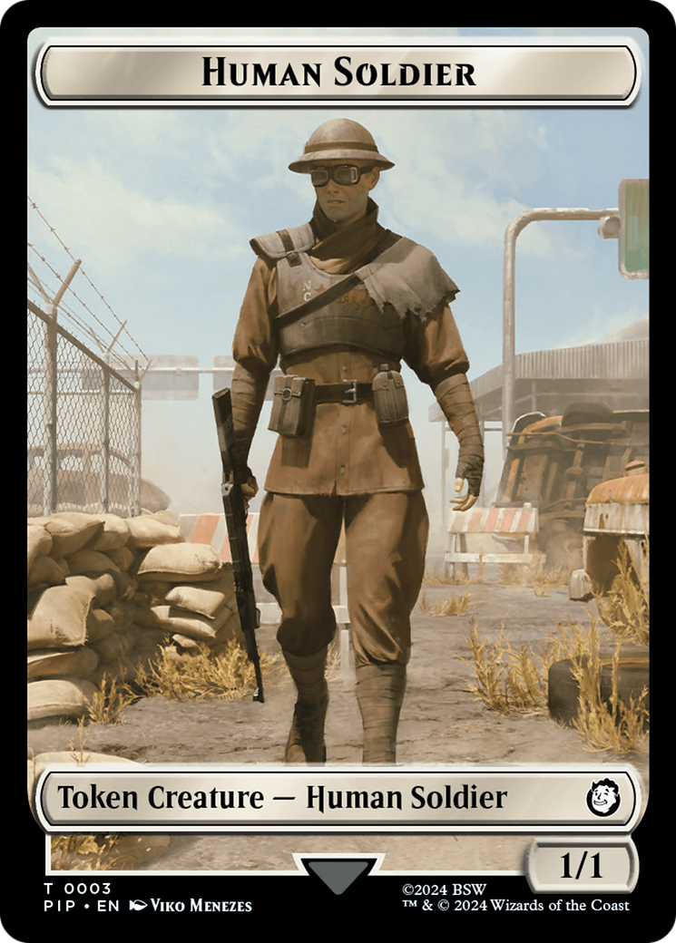 Radiation // Human Soldier Double-Sided Token [Fallout Tokens] | Gamers Paradise