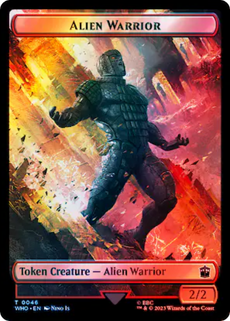 Dalek // Alien Warrior Double-Sided Token (Surge Foil) [Doctor Who Tokens] | Gamers Paradise