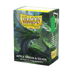 Dragon Shield: Standard 100ct Sleeves - Apple Green & Silver (Dual Matte) | Gamers Paradise