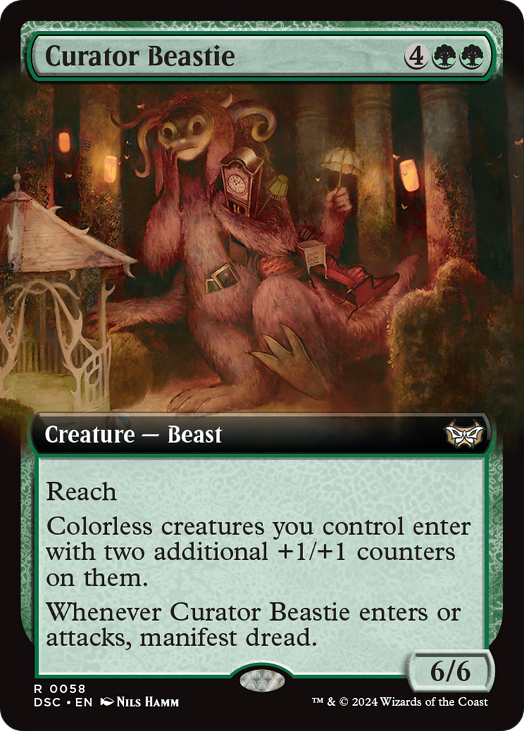 Curator Beastie (Extended Art) [Duskmourn: House of Horror Commander] | Gamers Paradise