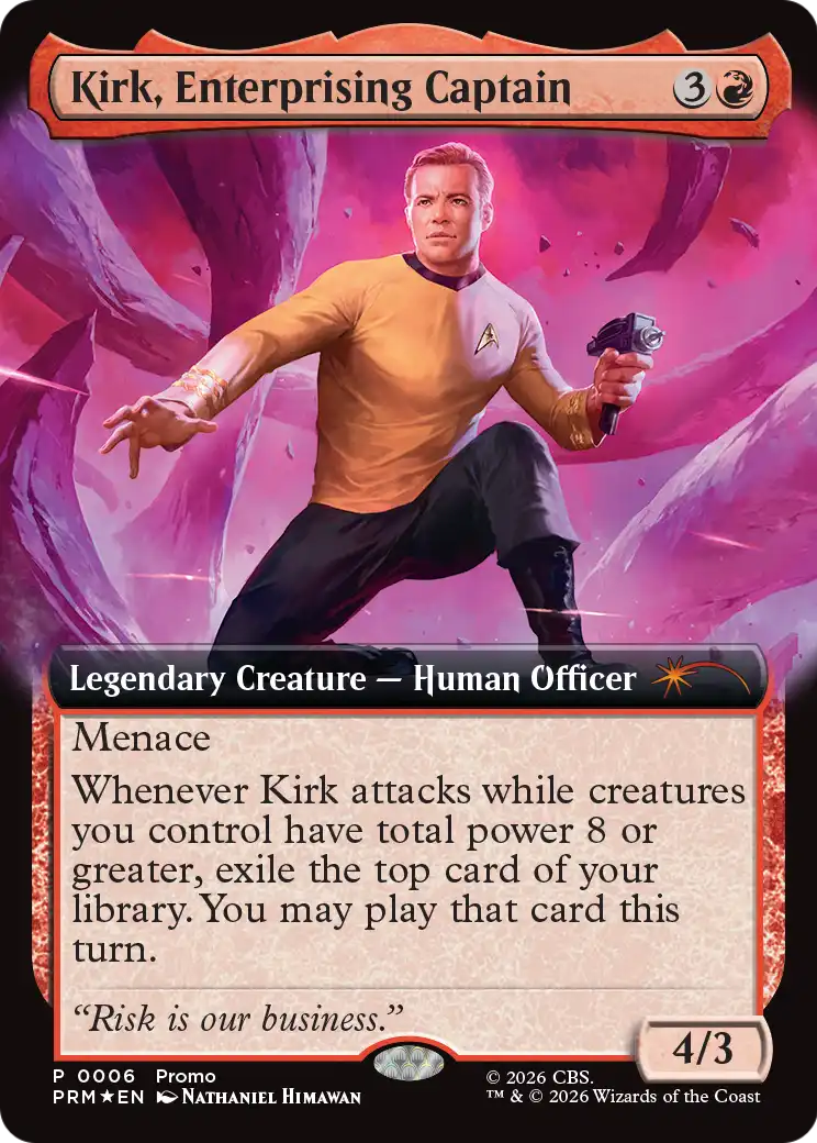 Kirk, Enterprising Captain (Extended Art) [Media Promos] | Gamers Paradise