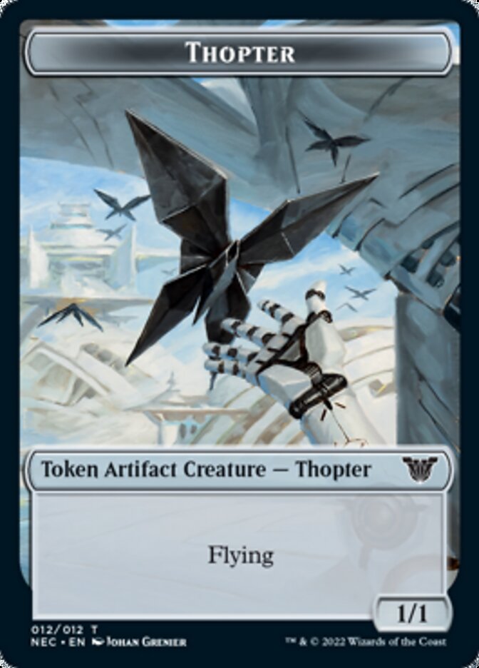 Thopter // Spirit (002) Double-Sided Token [Kamigawa: Neon Dynasty Commander Tokens] | Gamers Paradise