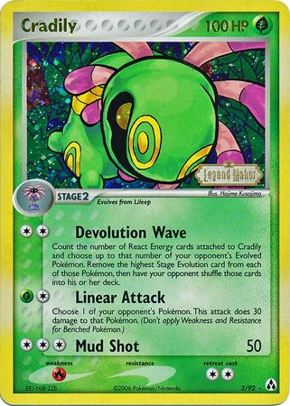 Cradily (3/92) (Stamped) [EX: Legend Maker] | Gamers Paradise