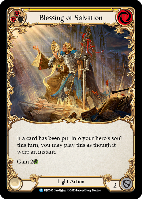 Blessing of Salvation (Yellow) [DTD086] (Dusk Till Dawn)  Rainbow Foil | Gamers Paradise