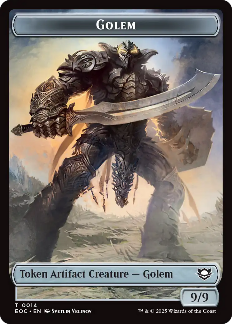 Golem (0012) // Golem (0014) Double-Sided Token [Edge of Eternities Commander Tokens] | Gamers Paradise
