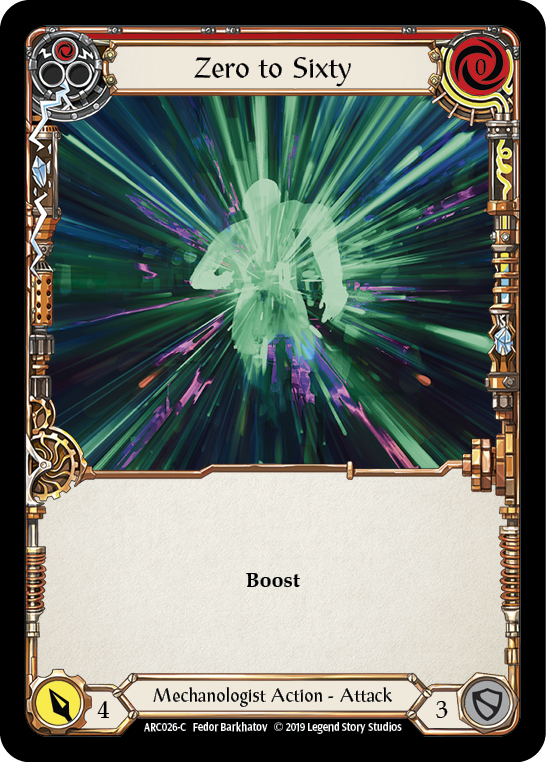 Zero to Sixty (Red) [ARC026-C] (Arcane Rising)  1st Edition Rainbow Foil | Gamers Paradise