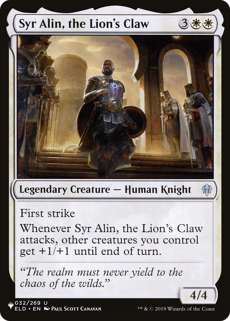 Syr Alin, the Lion's Claw [The List Reprints] | Gamers Paradise