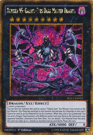 Number 95: Galaxy-Eyes Dark Matter Dragon [PGL2-EN015] Gold Secret Rare | Gamers Paradise